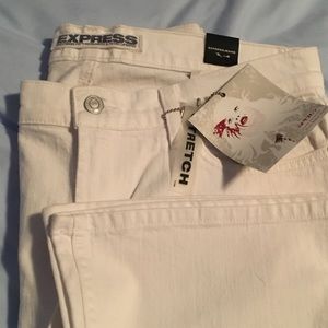 Express slim fit Low rise stretch White jeans